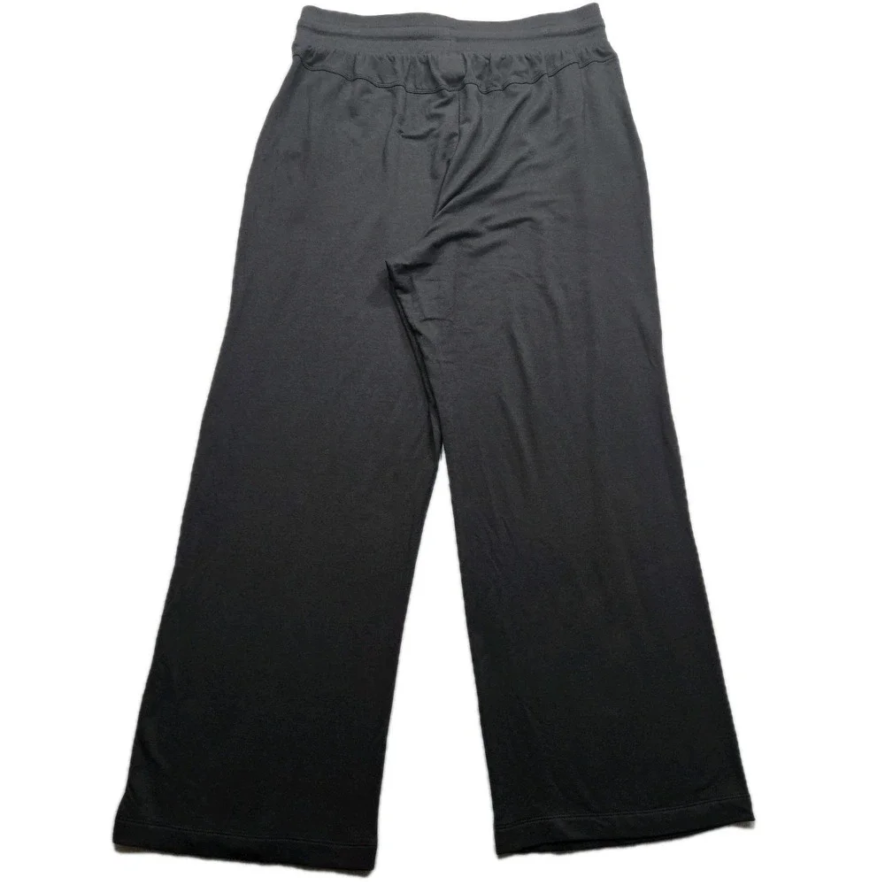 Terra & Sky Knit Wide Leg Pants Women Plus 0X (14W) Black Soft Comfort New 32x29